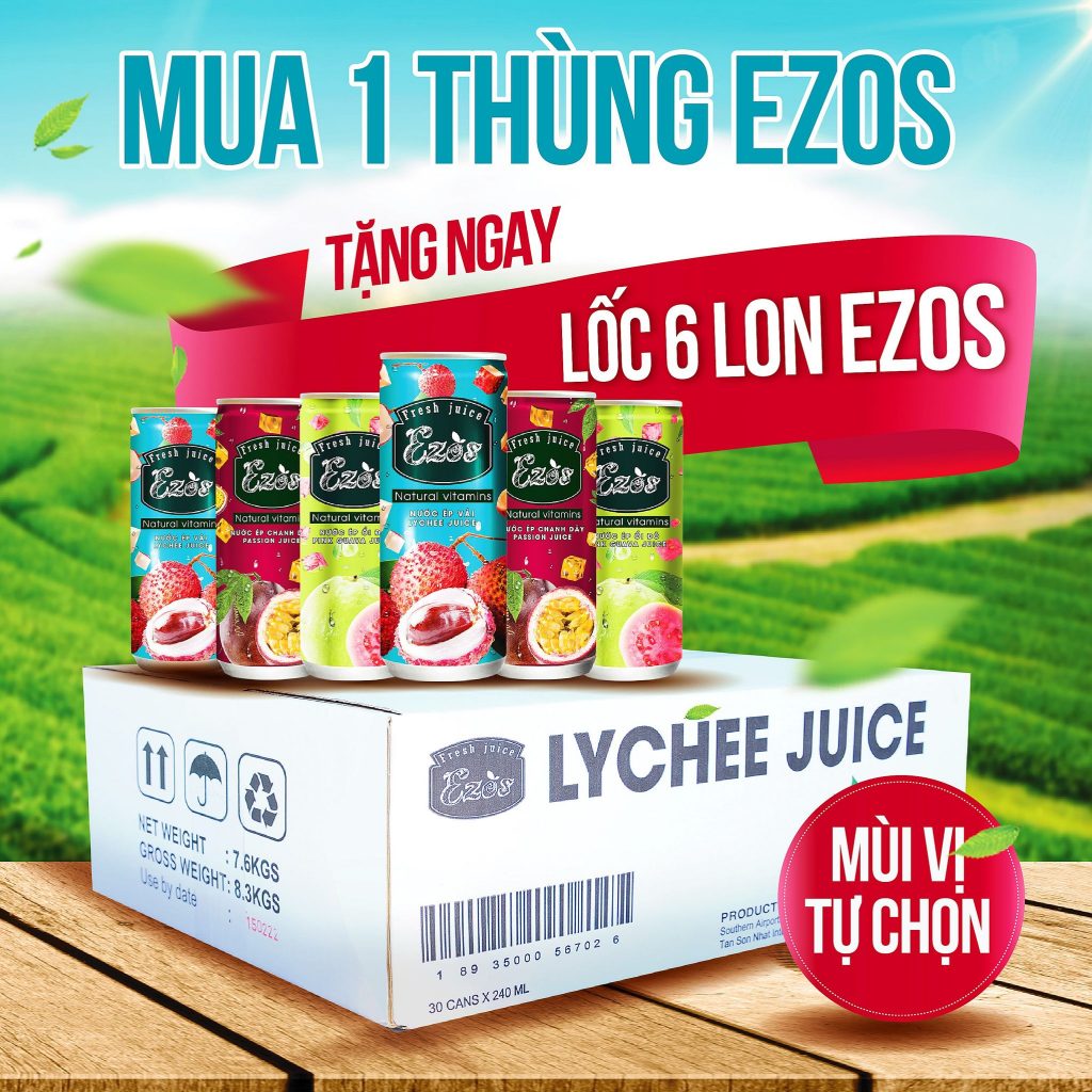 Mua 1 thÃ¹ng EZOS â€“ Táº·ng ngay lá»‘c 6 lon â€“ SASCO â€“ Dá»‹ch vá»¥ sÃ¢n bay TÃ¢n SÆ¡n  Nháº¥t